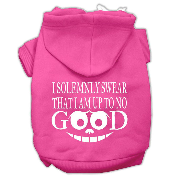 Up to No Good Screen Print Pet Hoodies Bright Pink Size Med (12)