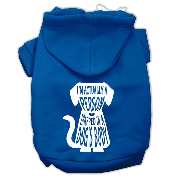 Trapped Screen Print Pet Hoodies Blue Size Med (12)