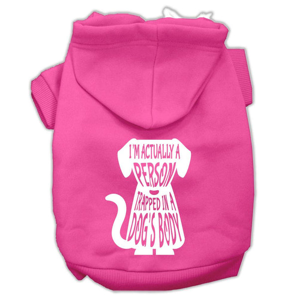 Trapped Screen Print Pet Hoodies Bright Pink Size Med (12)