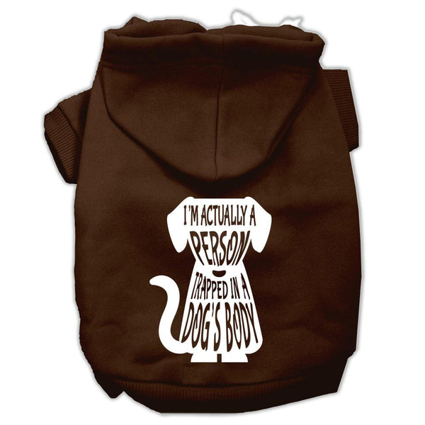 Trapped Screen Print Pet Hoodies Brown Size Med (12)