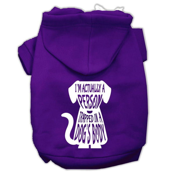 Trapped Screen Print Pet Hoodies Purple Size Med (12)