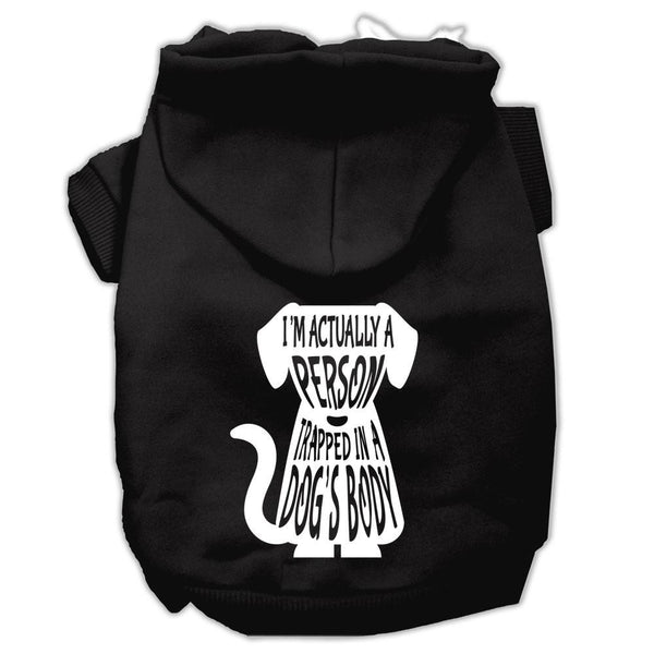 Trapped Screen Print Pet Hoodies Black Size XXL (18)