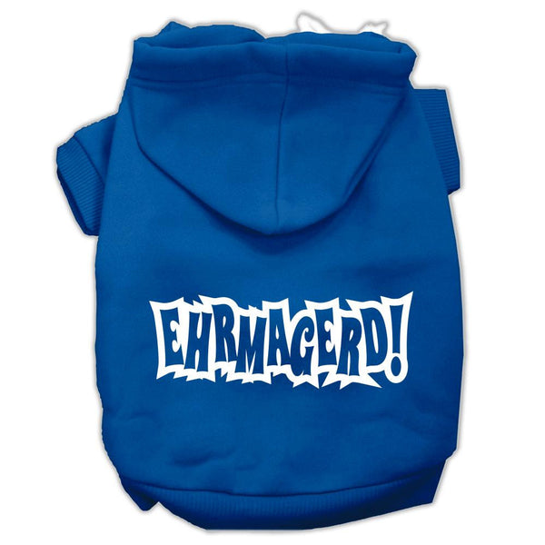 Ehrmagerd Screen Print Pet Hoodies Blue Size Lg (14)