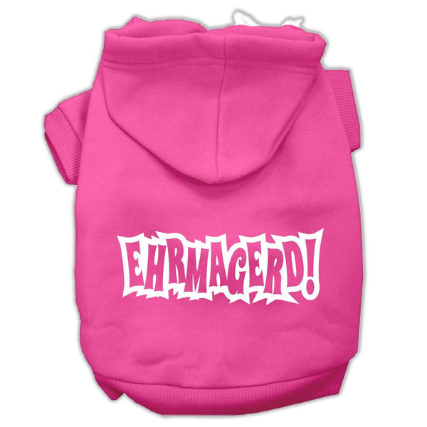 Ehrmagerd Screen Print Pet Hoodies Bright Pink Size Lg (14)