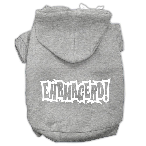 Ehrmagerd Screen Print Pet Hoodies Grey Size XS (8)