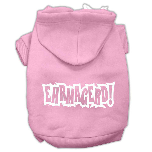 Ehrmagerd Screen Print Pet Hoodies Light Pink Size XS (8)