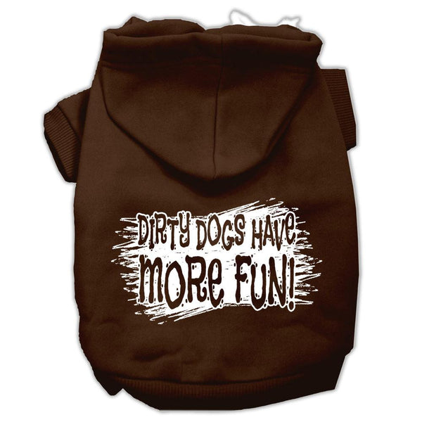 Dirty Dogs Screen Print Pet Hoodies Brown Size Lg (14)