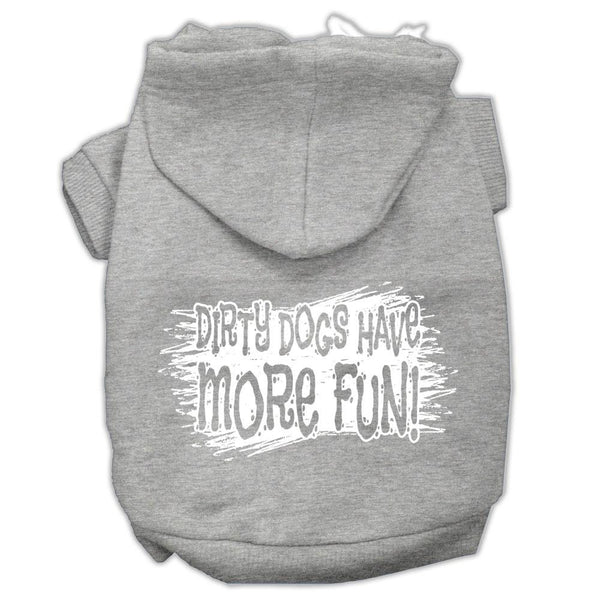 Dirty Dogs Screen Print Pet Hoodies Grey Size XS (8)