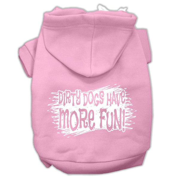 Dirty Dogs Screen Print Pet Hoodies Light Pink Size XS (8)