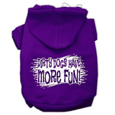 Dirty Dogs Screen Print Pet Hoodies Purple Size XS (8)