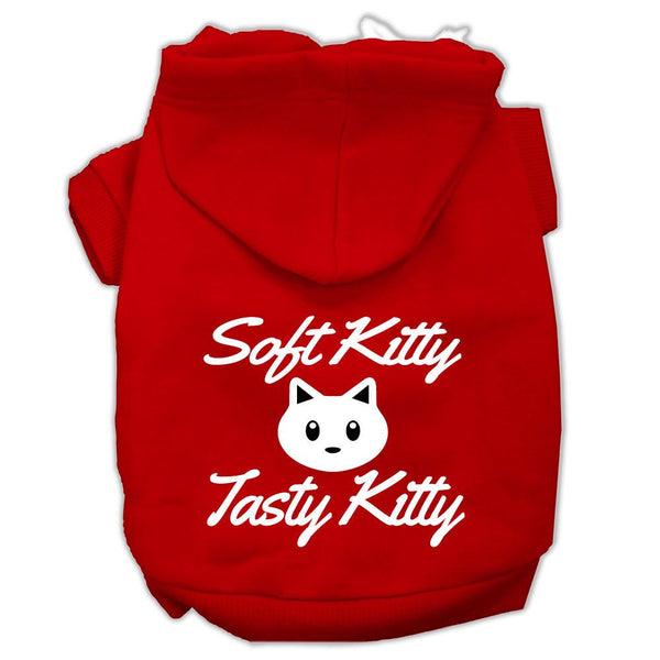 Softy Kitty, Tasty Kitty Screen Print Dog Pet Hoodies Red Size Lg (14)