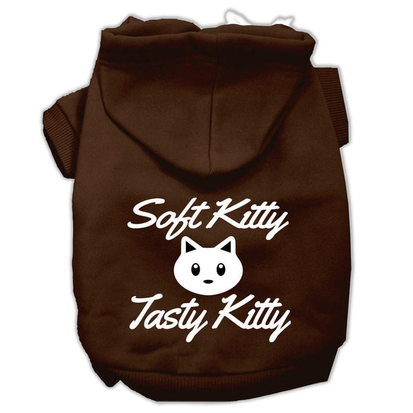 Softy Kitty, Tasty Kitty Screen Print Dog Pet Hoodies Brown Size XXXL (20)