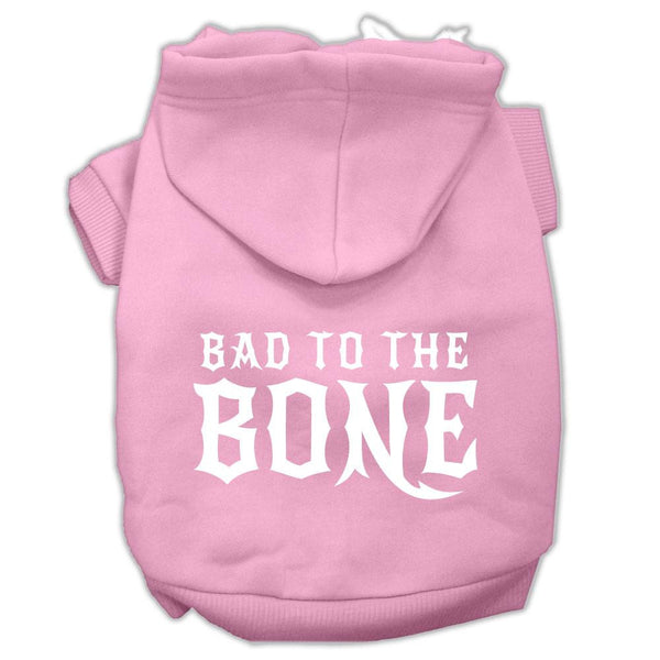 Bad to the Bone Dog Pet Hoodies Light Pink Size Lg (14)