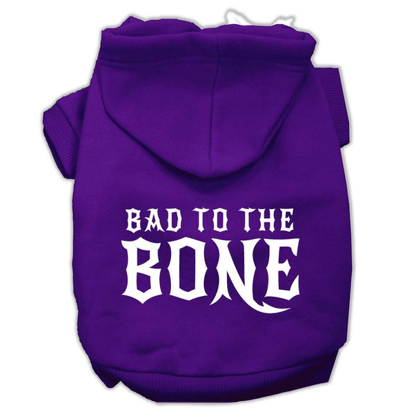 Bad to the Bone Dog Pet Hoodies Purple Size Lg (14)