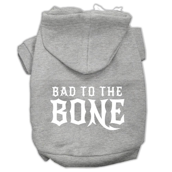 Bad to the Bone Dog Pet Hoodies Grey Size XS (8)