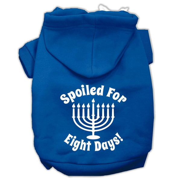 Spoiled for 8 Days Screenprint Dog Pet Hoodies Blue Size Lg (14)