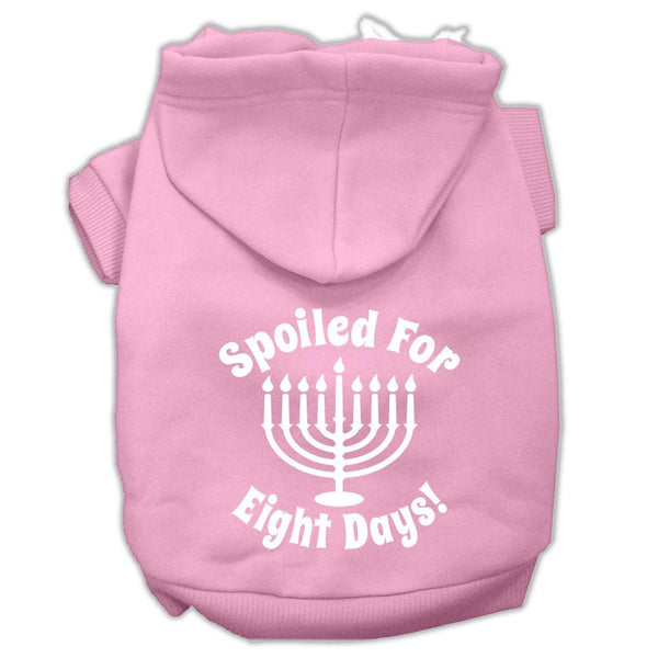 Spoiled for 8 Days Screenprint Dog Pet Hoodies Light Pink Size Lg (14)