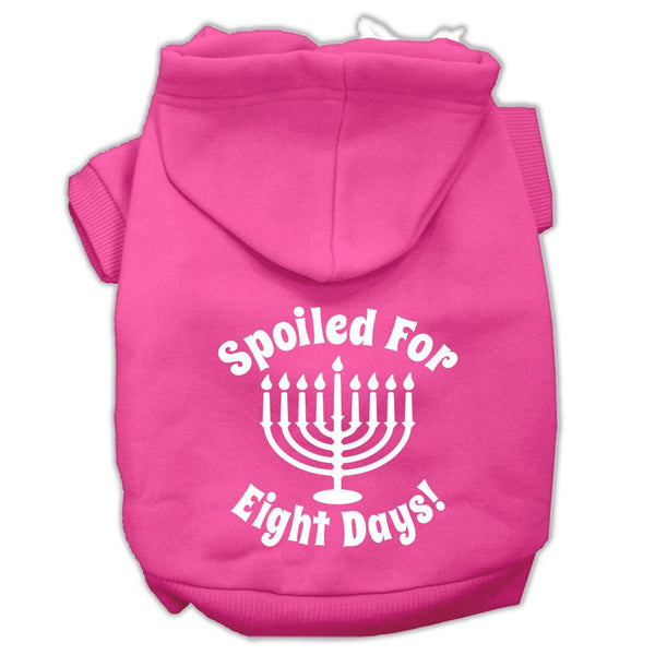 Spoiled for 8 Days Screenprint Dog Pet Hoodies Bright Pink Size Med (12)