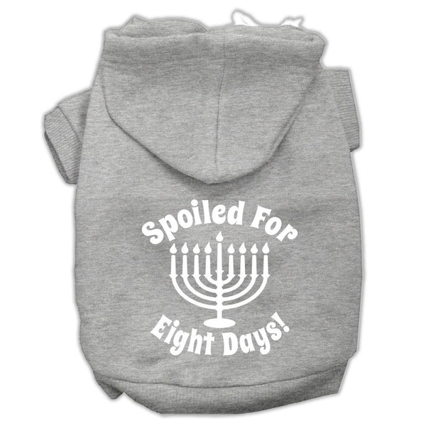 Spoiled for 8 Days Screenprint Dog Pet Hoodies Grey Size Med (12)