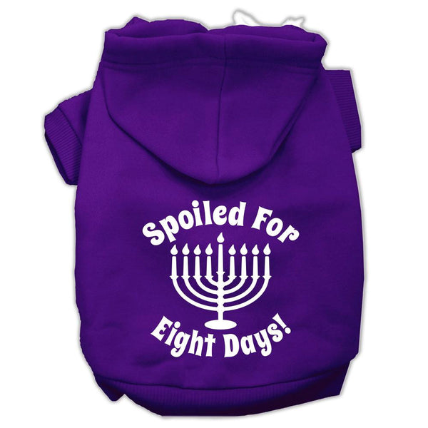 Spoiled for 8 Days Screenprint Dog Pet Hoodies Purple Size Med (12)