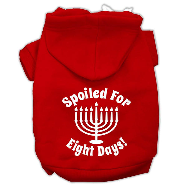 Spoiled for 8 Days Screenprint Dog Pet Hoodies Red Size Sm (10)