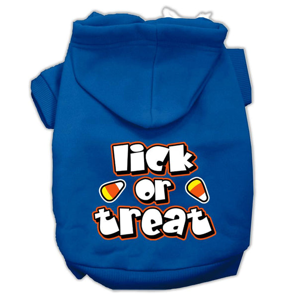 Lick Or Treat Screen Print Pet Hoodies Blue Size Lg (14)