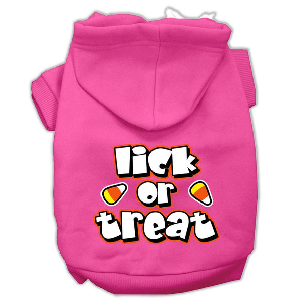 Lick Or Treat Screen Print Pet Hoodies Bright Pink Size L (14)