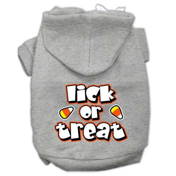 Lick Or Treat Screen Print Pet Hoodies Grey XS (8)