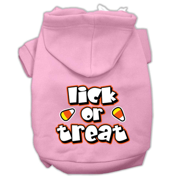 Lick Or Treat Screen Print Pet Hoodies Light Pink Size XS (8)