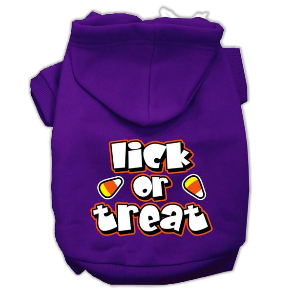 Lick Or Treat Screen Print Pet Hoodies Purple Size XS (8)