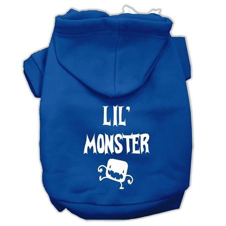 Lil Monster Screen Print Pet Hoodies Blue Size Lg (14)