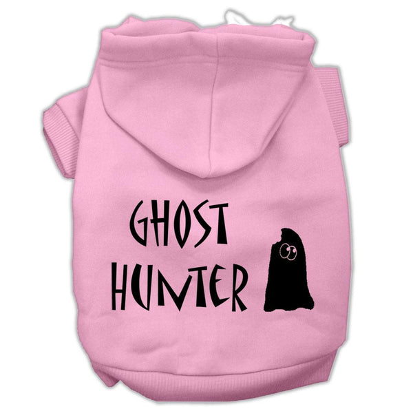 Ghost Hunter Screen Print Pet Hoodies Light Pink with Black Lettering Sm (10)