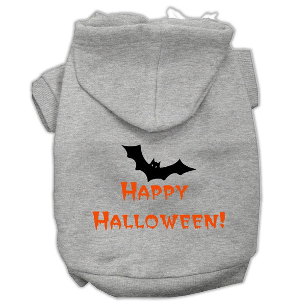 Happy Halloween Screen Print Pet Hoodies Grey XS (8)