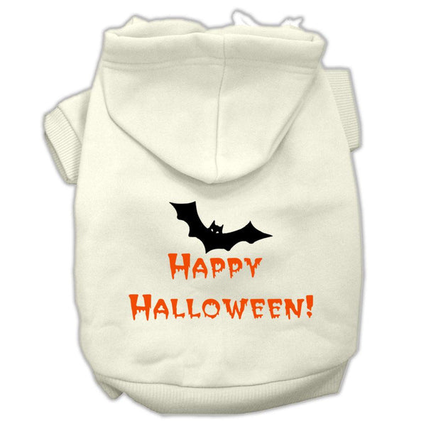 Happy Halloween Screen Print Pet Hoodies Cream Size XXL (18)