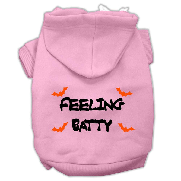 Feeling Batty Screen Print Pet Hoodies Light Pink Size XS (8)