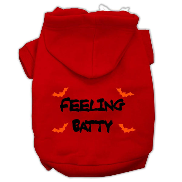 Feeling Batty Screen Print Pet Hoodies Red Size XXL (18)