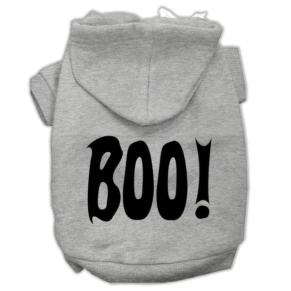 BOO! Screen Print Pet Hoodies Grey Size Lg (14)