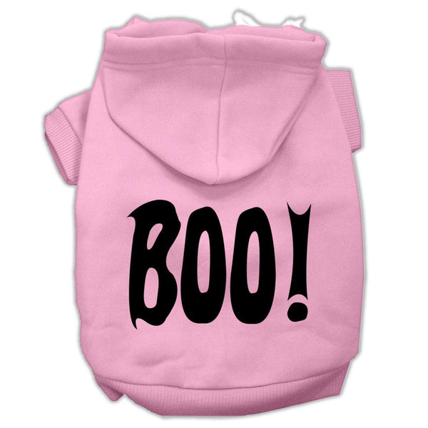 BOO! Screen Print Pet Hoodies Light Pink Size Lg (14)