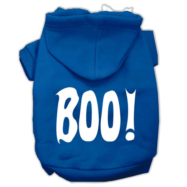 Boo! Screen Print Pet Hoodies Blue Size Med (12)