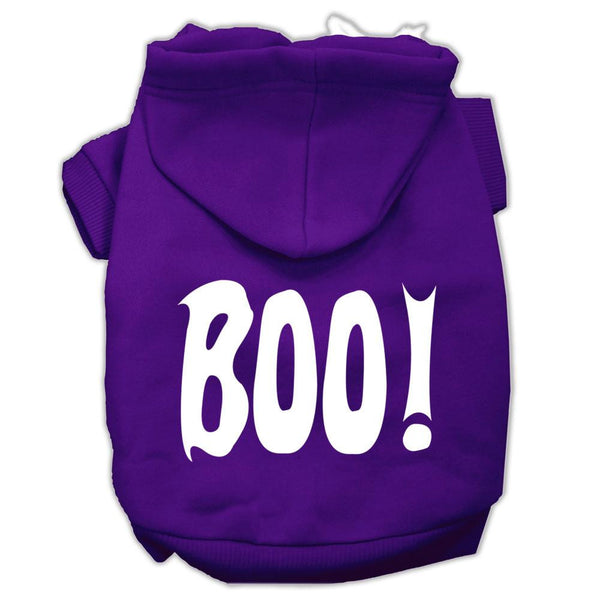 BOO! Screen Print Pet Hoodies Purple Size Med (12)