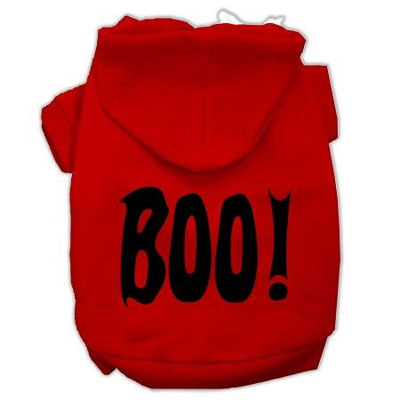 BOO! Screen Print Pet Hoodies Red Size Med (12)