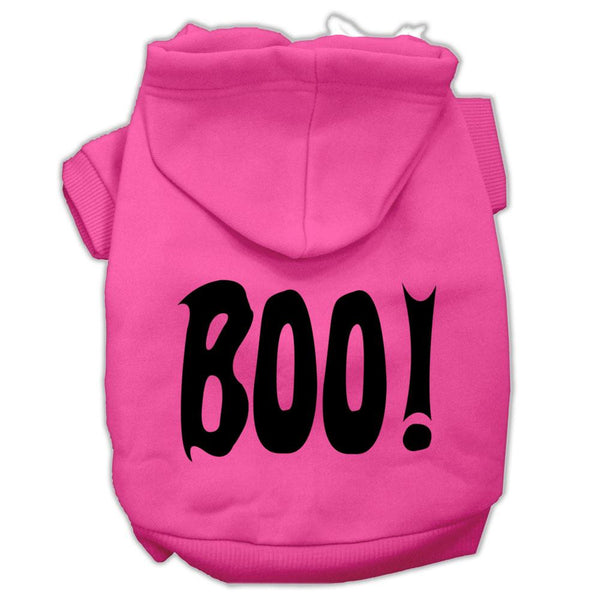 BOO! Screen Print Pet Hoodies Bright Pink Size XS (8)