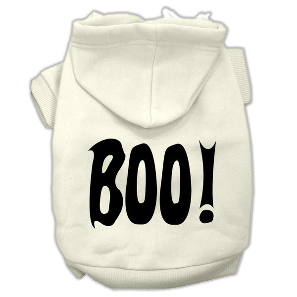 BOO! Screen Print Pet Hoodies Cream Size XS (8)