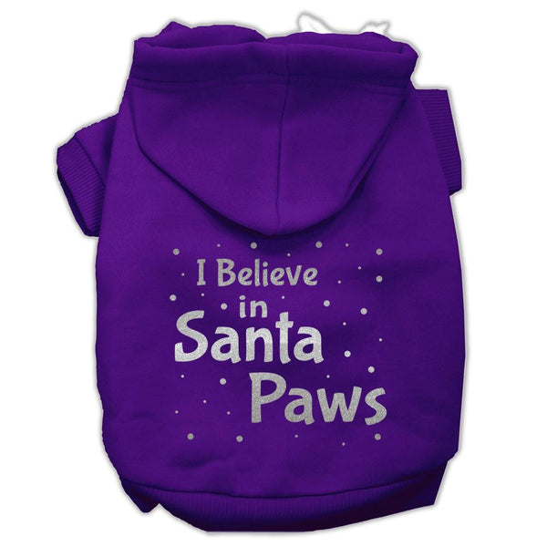 Screenprint Santa Paws Pet Hoodies Purple Size Lg (14)