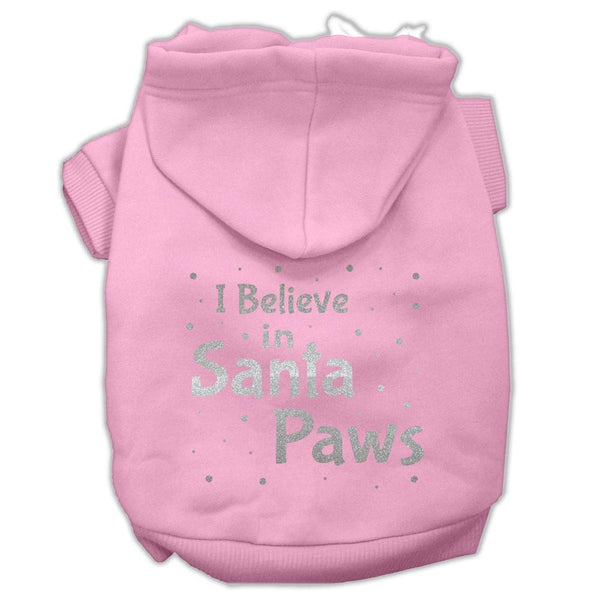 Screenprint Santa Paws Pet Hoodies Light Pink Size Med (12)