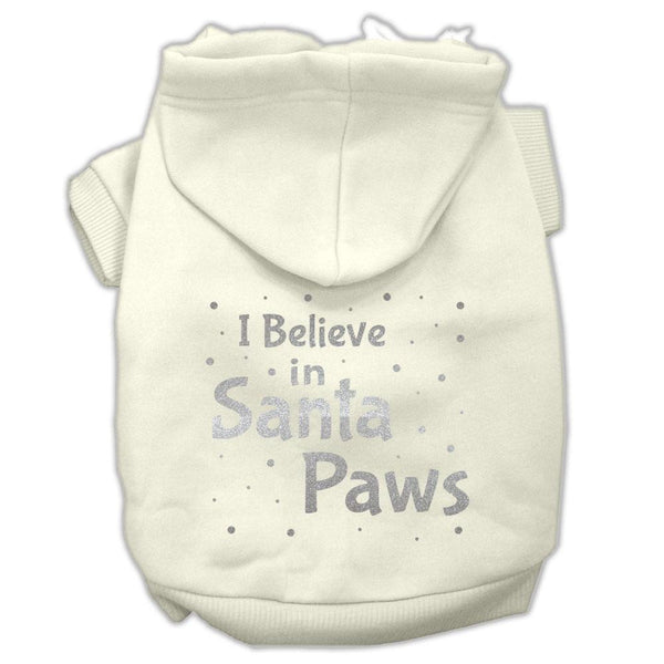 Screenprint Santa Paws Pet Hoodies Cream Size Sm (10)