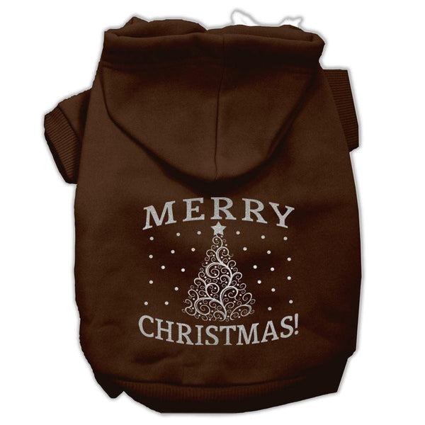 Shimmer Christmas Tree Pet Hoodies Brown Size XL (16)