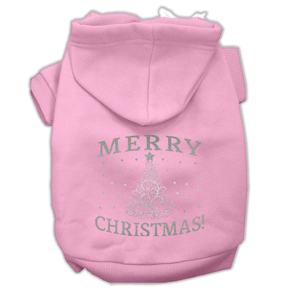 Shimmer Christmas Tree Pet Hoodies Light Pink Size XS (8)