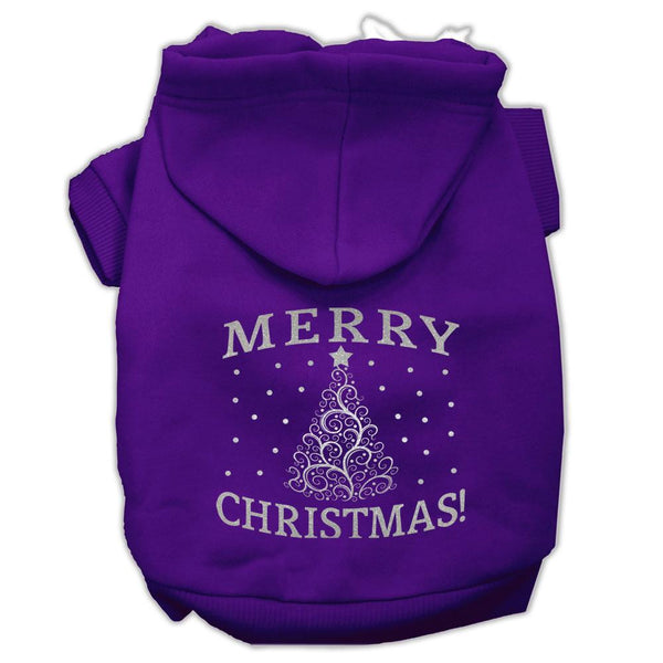 Shimmer Christmas Tree Pet Hoodies Purple Size XS (8)