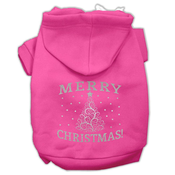 Shimmer Christmas Tree Pet Hoodies Bright Pink Size XXXL (20)